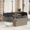 vidaXL Tuin Sofa Set met opslag 9 pcs Grijs Poly riet