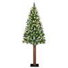 vidaXL Slanke Kerstboom Groen 180 cm PVC en massief dennenhout
