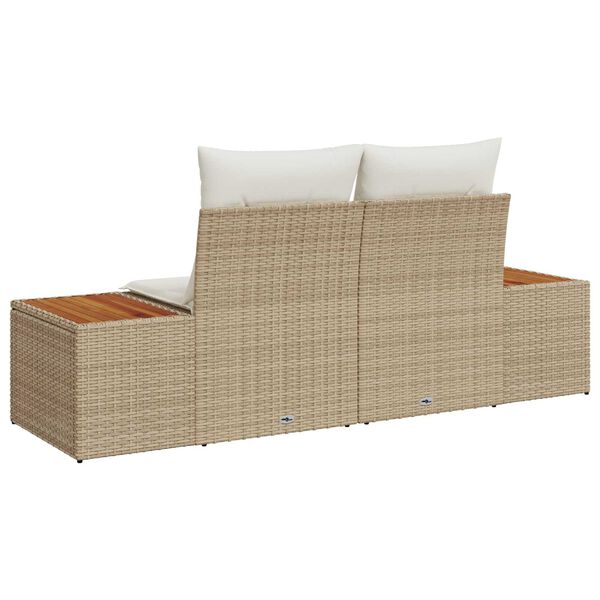 vidaXL Tuinbank Beige 184 x 62 x 85cm poly rattan