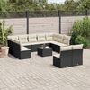 vidaXL 12-delige Loungeset met kussens poly rattan zwart