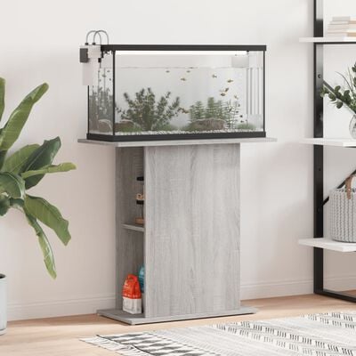 vidaXL Aquariumstandaard 75x36x72,5 cm bewerkt hout grijs sonoma