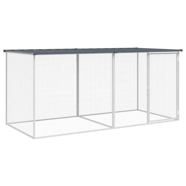 vidaXL Kippenhok met dak antraciet 203x98x90 cm gegalvaniseerd staal