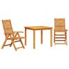 vidaXL Tuin eettafelset 3 st Bruin Massief Acaciahout