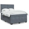 vidaXL Boxspring met matras fluweel donkergrijs 140x190 cm