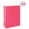 vidaXL Papieren zakken 50 st met hengsels 32x12x42 cm roze