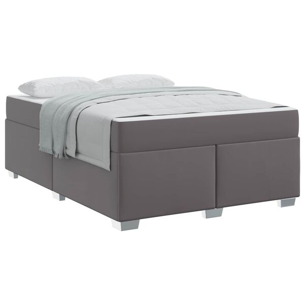 vidaXL Bedframe met matras Grijs 140 x 200 cm Stof