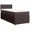vidaXL Boxspring met matras stof donkerbruin 100x200 cm