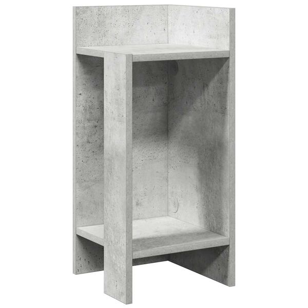 vidaXL Bijzettafeltje met plank 25,5x27x60 cm betongrijs
