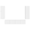 vidaXL Tv-meubelset Wandgemonteerd 4 pcs Hoogglans wit Bewerkt hout