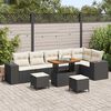 vidaXL Tuin Sofa Set met kussen met opslag 9 pcs Zwart en Cr&egrave;me