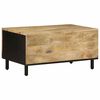 vidaXL Salontafel 80x50x40 cm massief ruw mangohout zwart