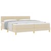vidaXL Boxspringbed met kussen met hoofdeinde Cr&egrave;me 200 x 200 cm Stof