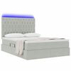 vidaXL Opbergbed met LED met matras Lichtgrijs 140 x 190 cm Fluweel