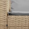 vidaXL Tuinbank 5-zits met kussens poly rattan beige