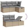 vidaXL 7-delige Loungeset met kussens poly rattan gemengd beige