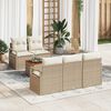 vidaXL Tuinbankenset met kussen 6 pcs Beige poly rattan