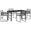 vidaXL Tuin eettafelset 5 st Zwart poly rattan