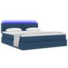 vidaXL Bed met LED-striplichten met hoofdeinde Blauw 180 x 200 cm Stof