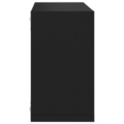 vidaXL Wandschappen kubus 6 st 26x15x26 cm zwart