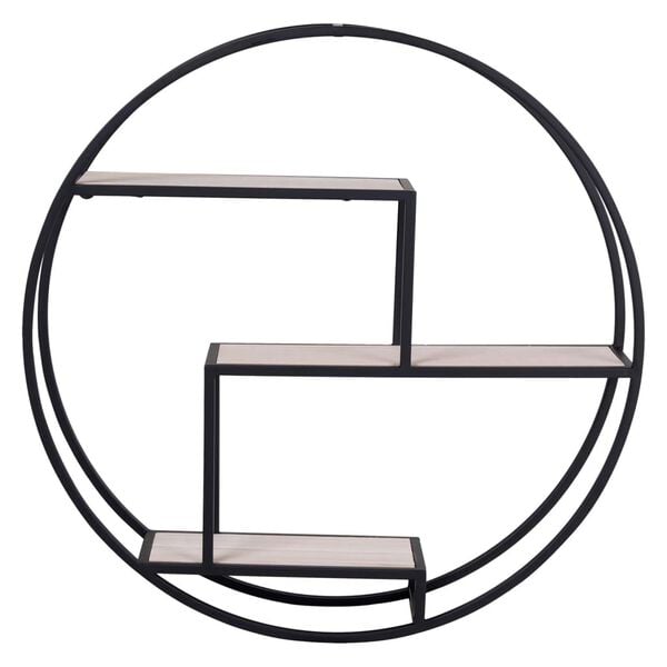 House Nordic Wandmeubel Isa rond zwart en naturel