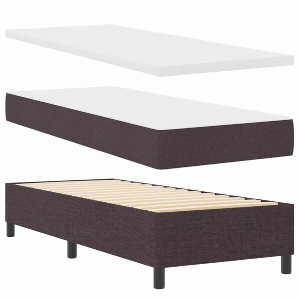 vidaXL Boxspringbed met matras Donkerbruin 80 x 200 cm Stof