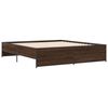 vidaXL Bedframe bewerkt hout metaal bruin eikenkleur 200x200 cm