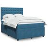 vidaXL Boxspring met matras fluweel blauw 140x200 cm