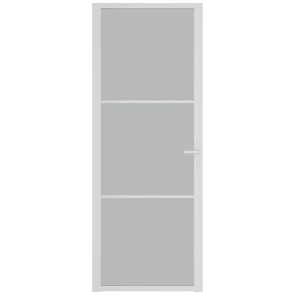 vidaXL Binnendeur 76x201,5 cm matglas en aluminium wit