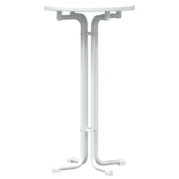 vidaXL Bartafel &Oslash; 60x110 cm bewerkt hout en staal wit