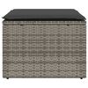 vidaXL Tuinkruk met kussen 55x55x37 cm poly rattan grijs