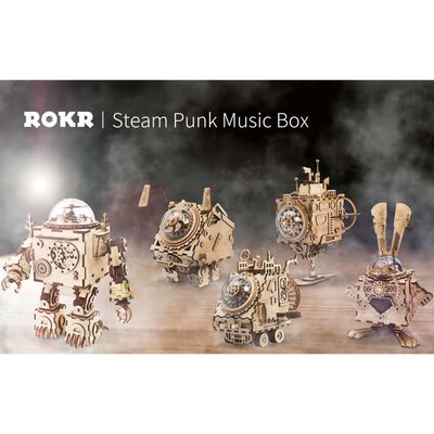 Robotime Muziekdoos doe-het-zelf Steampunk Bunny