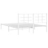 vidaXL Bedframe met hoofdbord metaal wit 150x200 cm