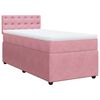 vidaXL Boxspring met matras fluweel roze 100x200 cm