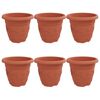 vidaXL Ronde Bloempot 6 st Baksteenrood &Oslash; 26 x 21.5 cm Kunststof