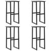vidaXL Barkrukken 4 st 38x38x80 cm gepoedercoat staal zwart