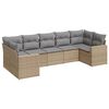 vidaXL 7-delige Loungeset met kussens poly rattan beige