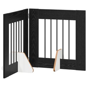 vidaXL Opvouwbaar hondenhek met standaards 2 st Zwart eiken 120,5 cm
