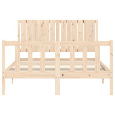 vidaXL Bedframe met hoofdbord massief hout