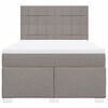 vidaXL Boxspring met matras stof taupe 140x200 cm
