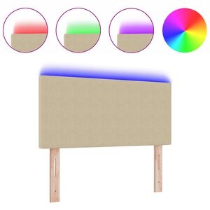 vidaXL LED Hoofdbord met LED-striplichten Grijs groen 80 cm Polyester