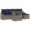 vidaXL Tuin Sofa Set 6 st Grijs en Marineblauw