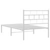vidaXL Bedframe met hoofdbord metaal wit 90x200 cm