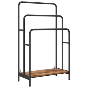 vidaXL Kledingrek met plank Oudhout 60 x 30 x 100,5 cm Bewerkt hout