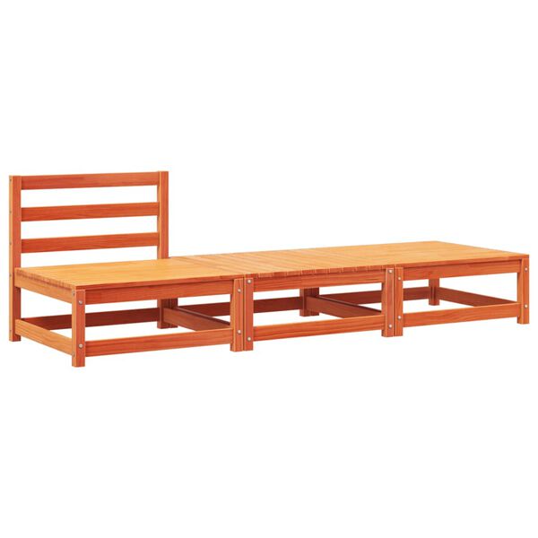 vidaXL Tuinbank zonder armleuningen met kussens en voetenbanken