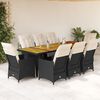 vidaXL 9-delige Bistroset met kussens poly rattan beige