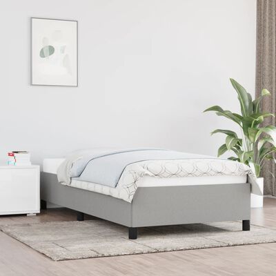 vidaXL Bedframe stof lichtgrijs 90x190 cm