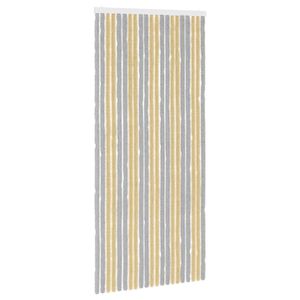 vidaXL Insecten Gordijn Chenille Grijs en Beige 90 x 200 cm 100% PP
