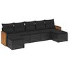 vidaXL 7-delige Loungeset met kussens poly rattan zwart