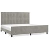 vidaXL Bedframe zonder matras 200x200 cm fluweel lichtgrijs