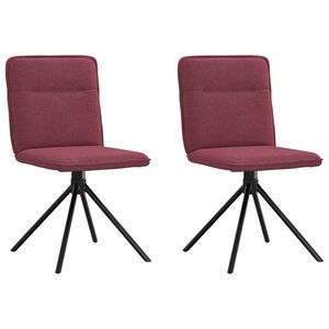 vidaXL Eetkamerstoelen 2 st stof wijnrood